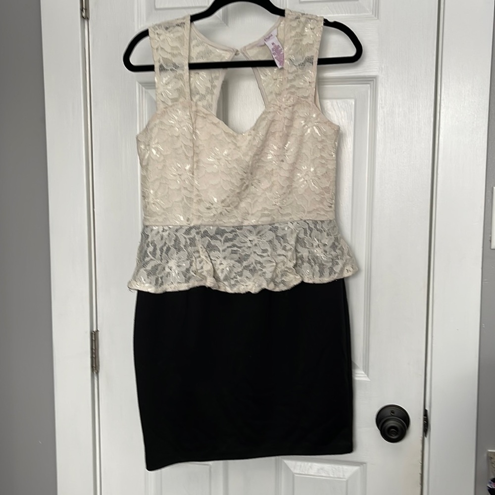Cream peplum dress